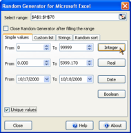 Random Generator for Microsoft Excel screenshot